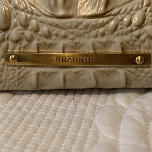 Brahmin Croc-embossed White Leather Tote - Picture 2 of 5